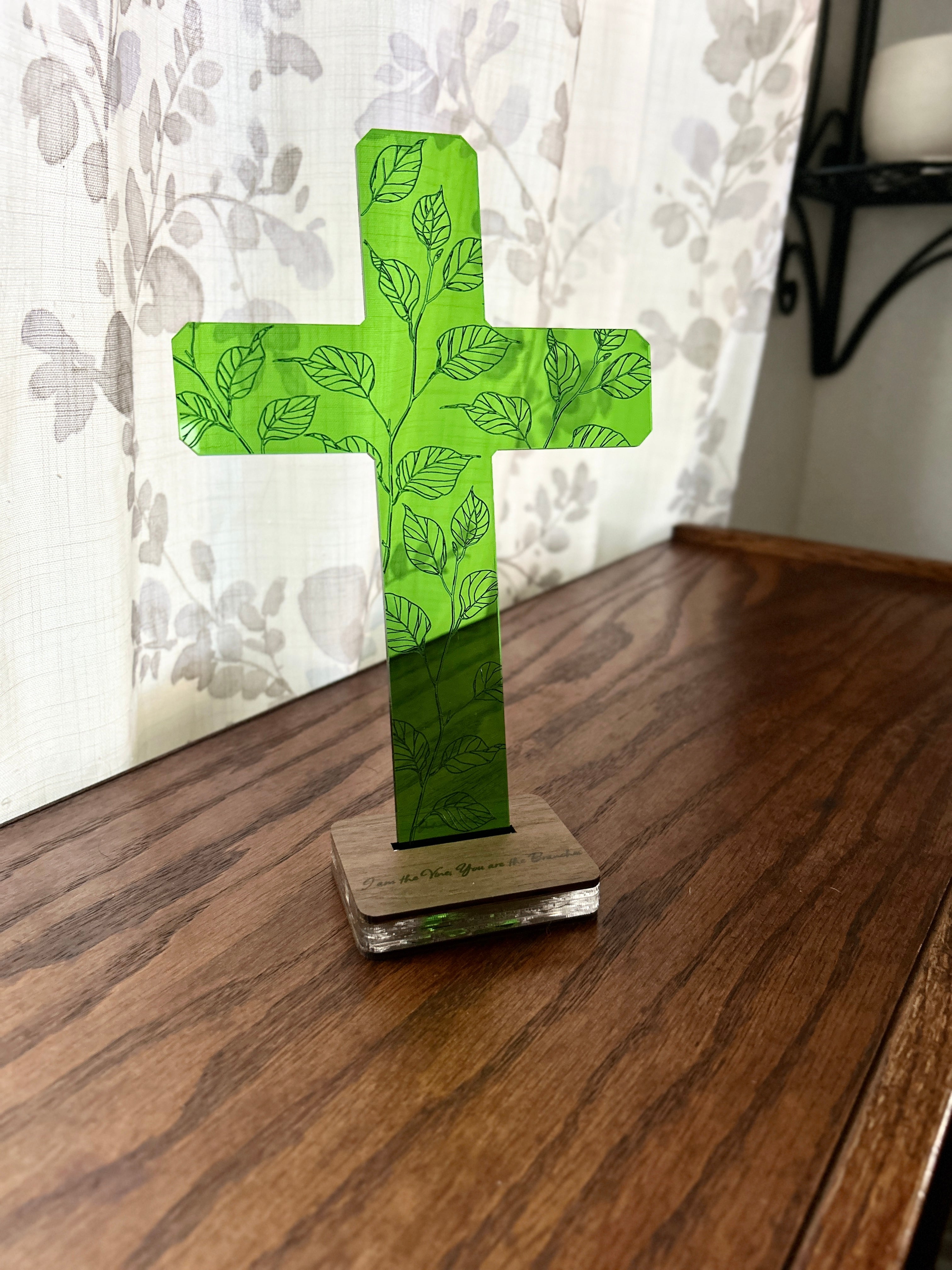 Evergreen ~ Green Acrylic Cross
