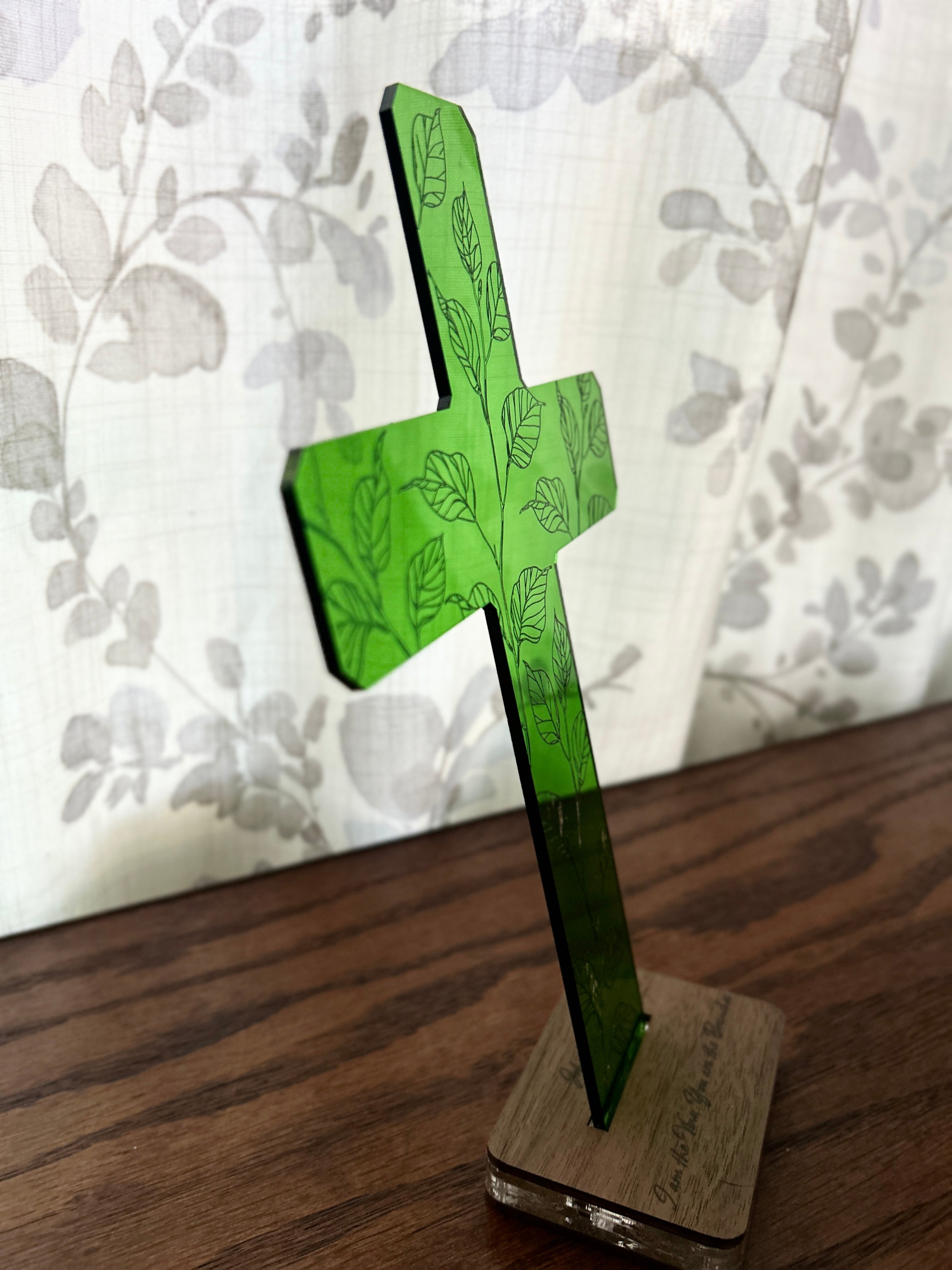 Evergreen ~ Green Acrylic Cross